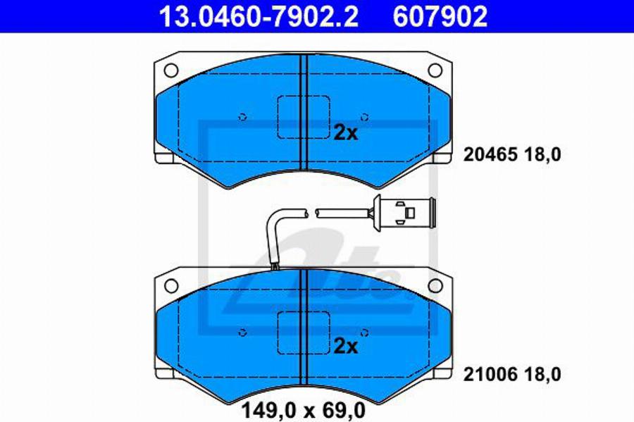 ATE 607902 - Kit de plaquettes de frein, frein à disque cwaw.fr