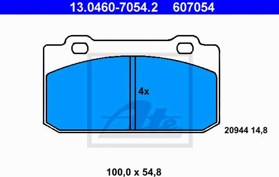 ATE 607054 - Kit de plaquettes de frein, frein à disque cwaw.fr