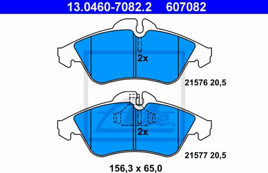 ATE 607082 - Kit de plaquettes de frein, frein à disque cwaw.fr