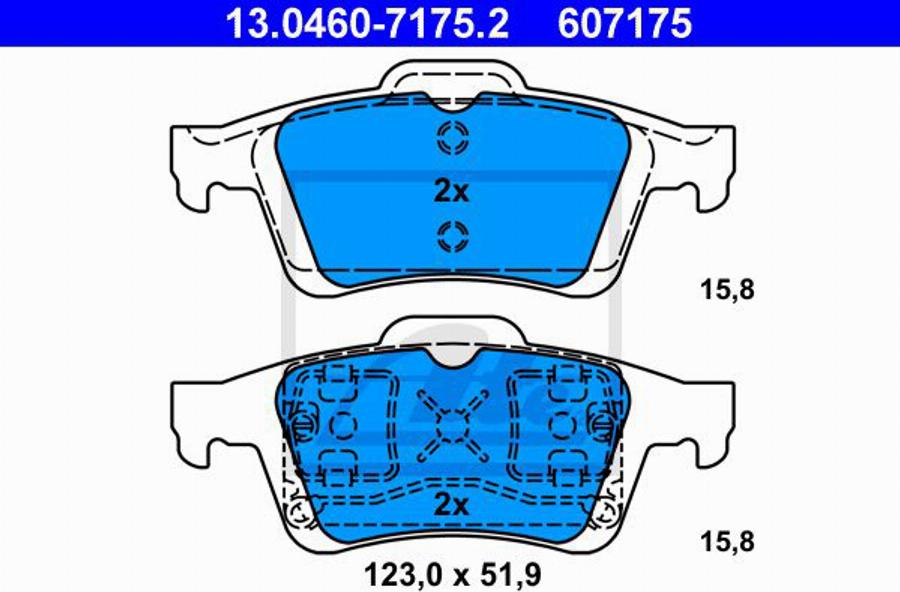 ATE 607175 - Kit de plaquettes de frein, frein à disque cwaw.fr