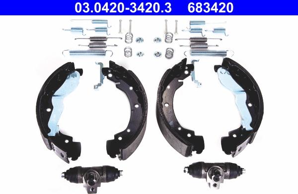 ATE 03.0420-3420.3 - Jeu de mâchoires de frein cwaw.fr