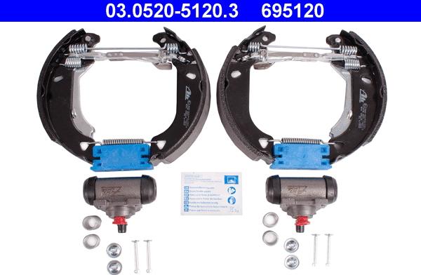 ATE 03.0520-5120.3 - Jeu de mâchoires de frein cwaw.fr
