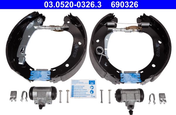 ATE 03.0520-0326.3 - Jeu de mâchoires de frein cwaw.fr