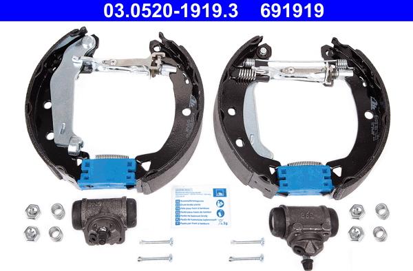 ATE 03.0520-1919.3 - Jeu de mâchoires de frein cwaw.fr