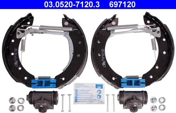ATE 03.0520-7120.3 - Jeu de mâchoires de frein cwaw.fr