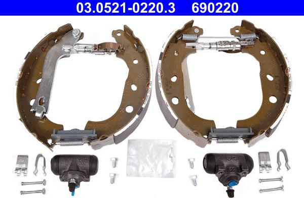 ATE 03.0521-0220.3 - Jeu de mâchoires de frein cwaw.fr