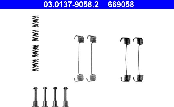 ATE 03.0137-9058.2 - Kit d'accessoires, mâchoires de frein de stationnement cwaw.fr