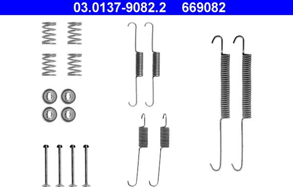 ATE 03.0137-9082.2 - Kit d'accessoires, mâchoire de frein cwaw.fr