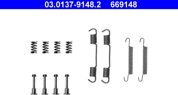 ATE 03.0137-9148.2 - Kit d'accessoires, mâchoires de frein de stationnement cwaw.fr