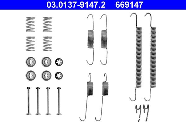 ATE 03.0137-9147.2 - Kit d'accessoires, mâchoire de frein cwaw.fr