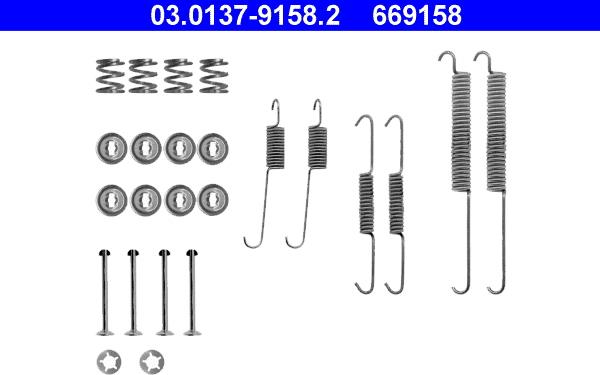 ATE 03.0137-9158.2 - Kit d'accessoires, mâchoire de frein cwaw.fr