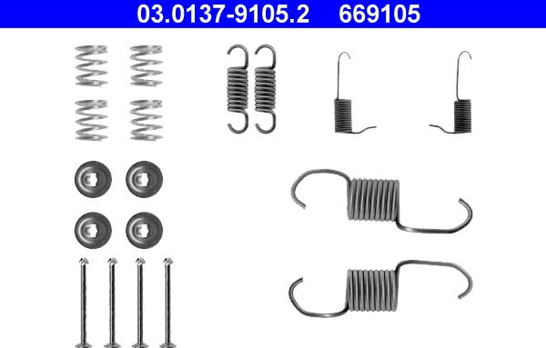 ATE 03.0137-9105.2 - Kit d'accessoires, mâchoire de frein cwaw.fr