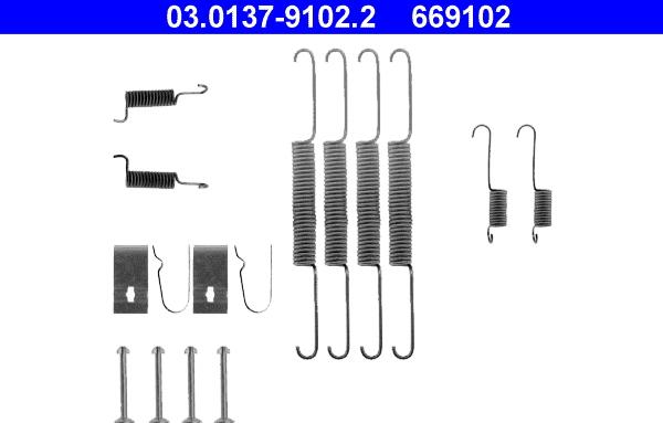 ATE 03.0137-9102.2 - Kit d'accessoires, mâchoire de frein cwaw.fr