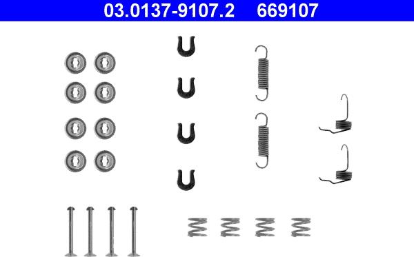 ATE 03.0137-9107.2 - Kit d'accessoires, mâchoire de frein cwaw.fr