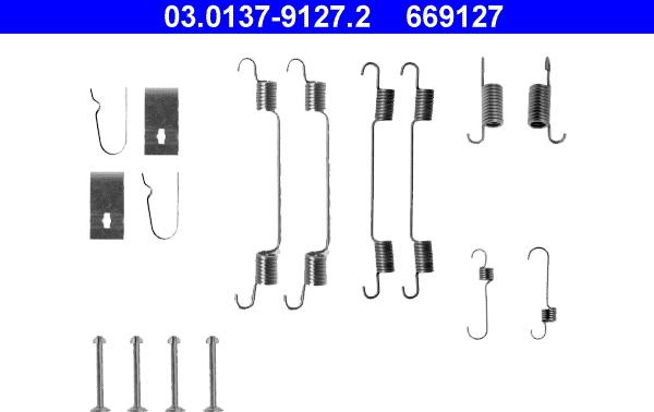 ATE 03.0137-9127.2 - Kit d'accessoires, mâchoire de frein cwaw.fr