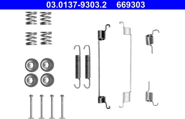 ATE 03.0137-9303.2 - Kit d'accessoires, mâchoire de frein cwaw.fr