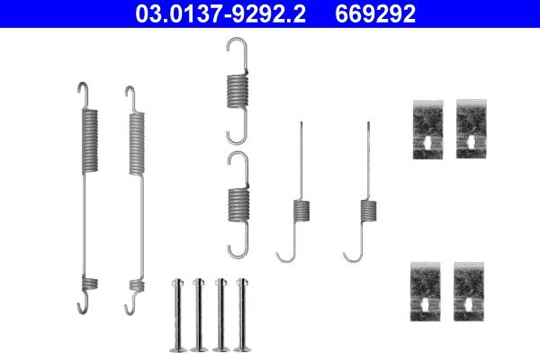 ATE 03.0137-9292.2 - Kit d'accessoires, mâchoire de frein cwaw.fr