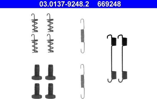 ATE 03.0137-9248.2 - Kit d'accessoires, mâchoires de frein de stationnement cwaw.fr