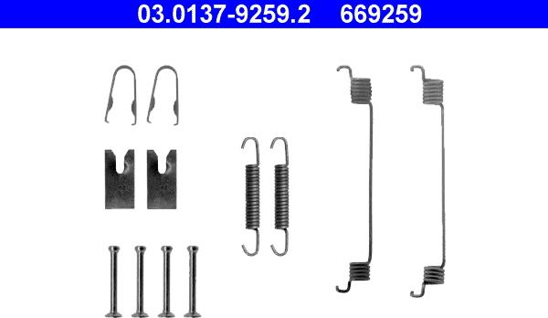 ATE 03.0137-9259.2 - Kit d'accessoires, mâchoire de frein cwaw.fr