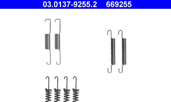 ATE 03.0137-9255.2 - Kit d'accessoires, mâchoires de frein de stationnement cwaw.fr