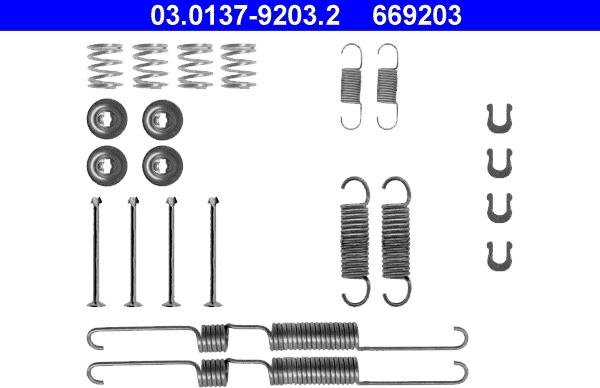 ATE 03.0137-9203.2 - Kit d'accessoires, mâchoire de frein cwaw.fr