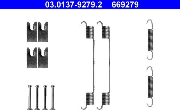 ATE 03.0137-9279.2 - Kit d'accessoires, mâchoire de frein cwaw.fr