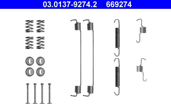 ATE 03.0137-9274.2 - Kit d'accessoires, mâchoire de frein cwaw.fr