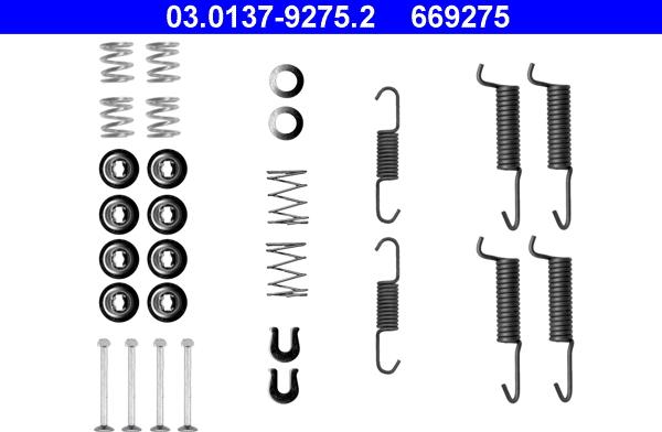 ATE 03.0137-9275.2 - Kit d'accessoires, mâchoires de frein de stationnement cwaw.fr