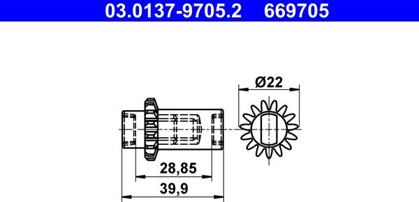 ATE 03.0137-9705.2 - Kit d'accessoires, mâchoires de frein de stationnement cwaw.fr