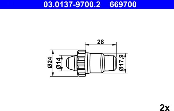 ATE 03.0137-9700.2 - Kit d'accessoires, mâchoires de frein de stationnement cwaw.fr