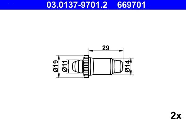 ATE 03.0137-9701.2 - Kit d'accessoires, mâchoires de frein de stationnement cwaw.fr