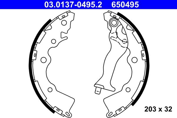 ATE 03.0137-0495.2 - Jeu de mâchoires de frein cwaw.fr