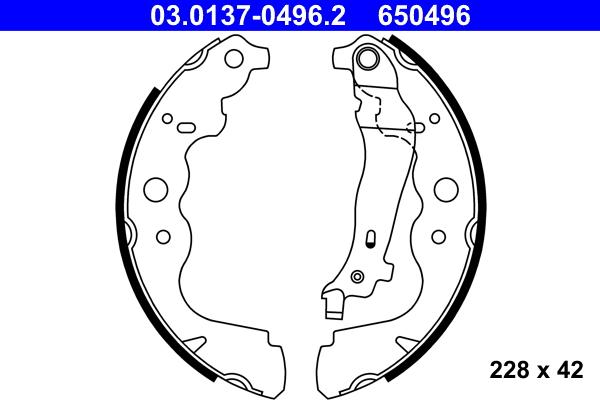 ATE 03.0137-0496.2 - Jeu de mâchoires de frein cwaw.fr