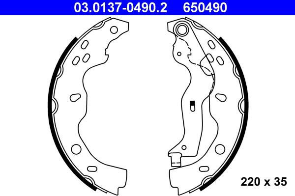 ATE 03.0137-0490.2 - Jeu de mâchoires de frein cwaw.fr