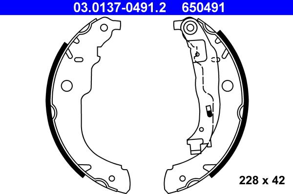 ATE 03.0137-0491.2 - Jeu de mâchoires de frein cwaw.fr