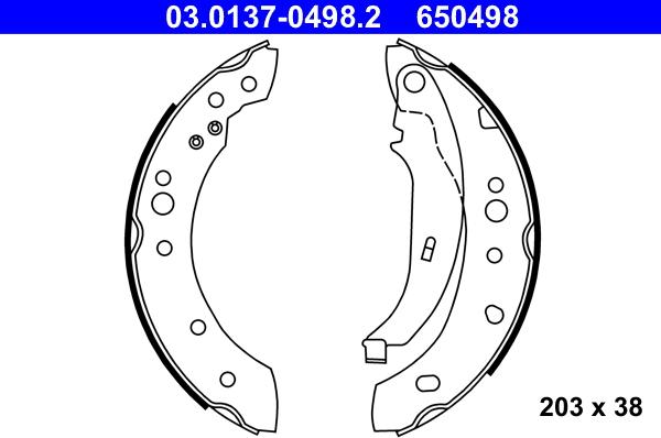 ATE 03.0137-0498.2 - Jeu de mâchoires de frein cwaw.fr