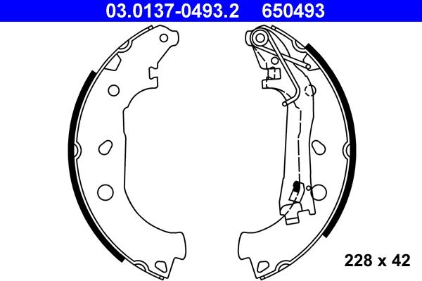 ATE 03.0137-0493.2 - Jeu de mâchoires de frein cwaw.fr