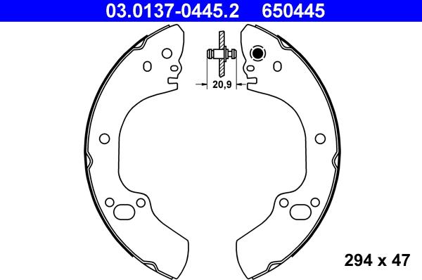 ATE 03.0137-0445.2 - Jeu de mâchoires de frein cwaw.fr