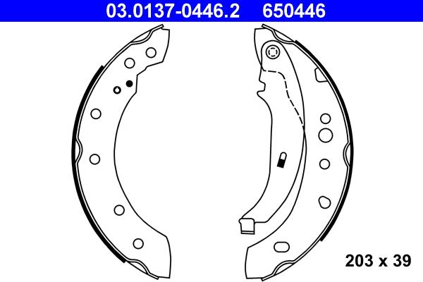 ATE 03.0137-0446.2 - Jeu de mâchoires de frein cwaw.fr