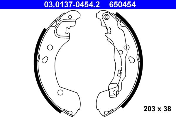 ATE 03.0137-0454.2 - Jeu de mâchoires de frein cwaw.fr