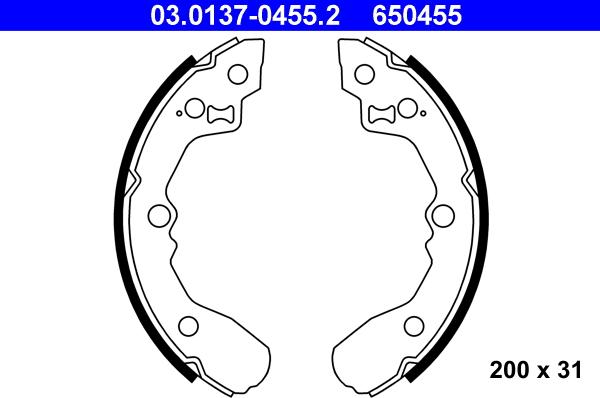 ATE 03.0137-0455.2 - Jeu de mâchoires de frein cwaw.fr