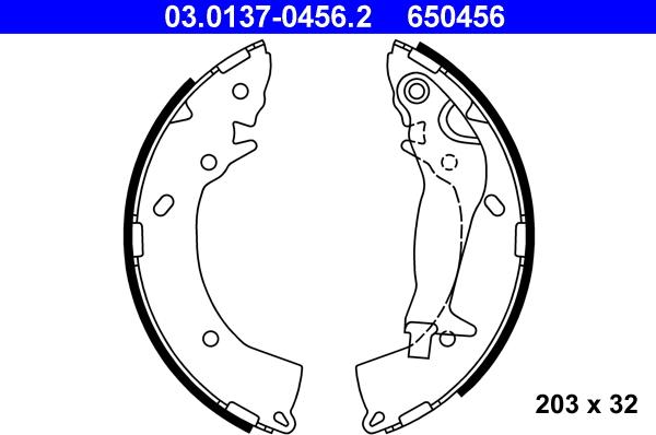 ATE 03.0137-0456.2 - Jeu de mâchoires de frein cwaw.fr