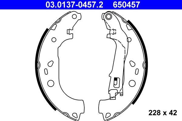 ATE 03.0137-0457.2 - Jeu de mâchoires de frein cwaw.fr