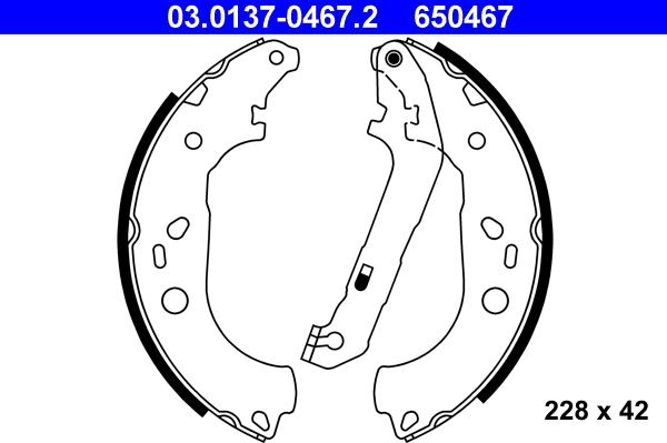 ATE 03.0137-0467.2 - Jeu de mâchoires de frein cwaw.fr