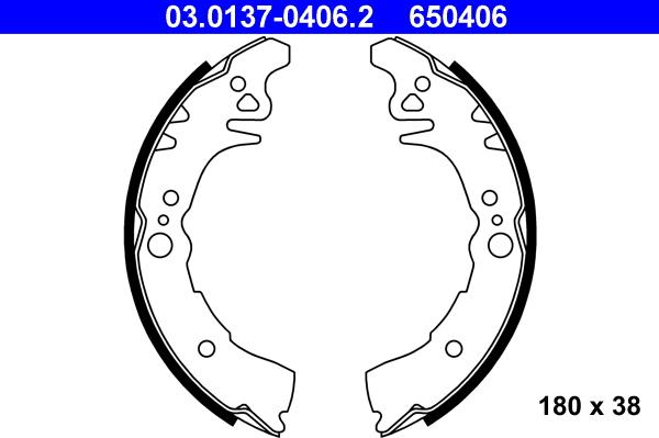 ATE 03.0137-0406.2 - Jeu de mâchoires de frein cwaw.fr