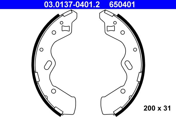 ATE 03.0137-0401.2 - Jeu de mâchoires de frein cwaw.fr