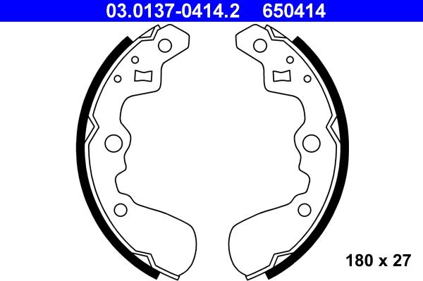 ATE 03.0137-0414.2 - Jeu de mâchoires de frein cwaw.fr