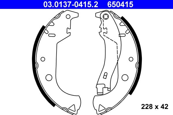 ATE 03.0137-0415.2 - Jeu de mâchoires de frein cwaw.fr