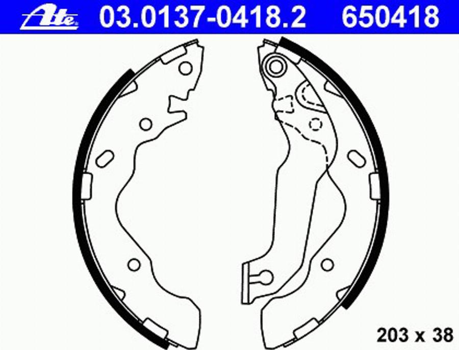 ATE 03.0137-0418.2 - Jeu de mâchoires de frein cwaw.fr