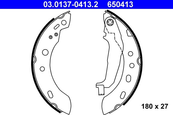 ATE 03.0137-0413.2 - Jeu de mâchoires de frein cwaw.fr